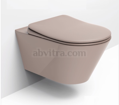 Бежова конзолна тоалетна чиния без ръб Adda - Milky brown