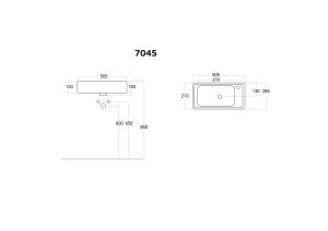 Малка мивка за баня и тоалетна 7045