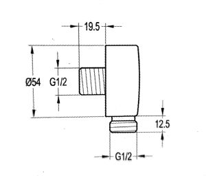 Стенен извод за ръчен душ Penta Round