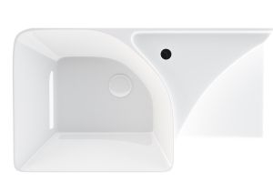 Дизайнерска тънкостенна мивка за баня с плот Poise-X - Бял гланц