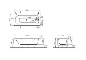 Акрилна правоъгълна вана Optima 160x70cм
