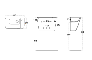 Кафява малка мивка моноблок Primo - цвят Caramel
