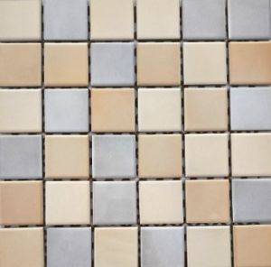 Бежова сива керамична мозайка 5х5см Interline Mix Grey-Beige Glossy